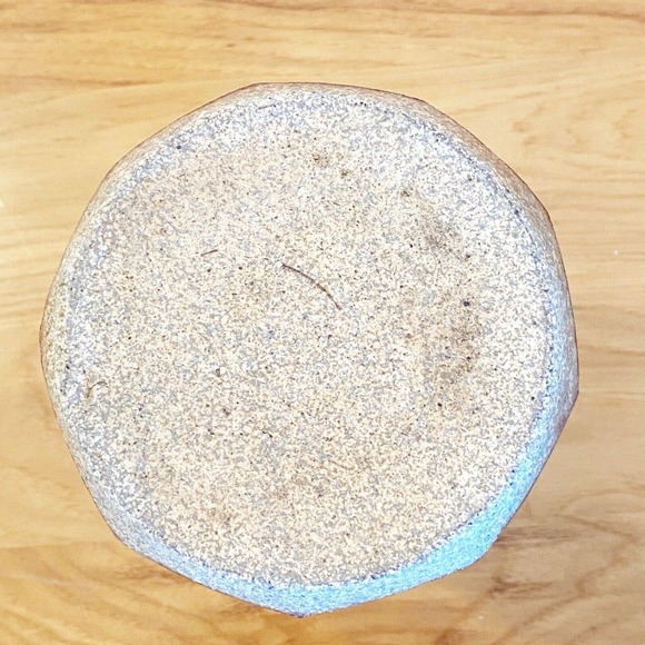 Studio Pottery Blue Spruce Bend Oregon Brown Black Vase Candle Holder Artisan 7" - Picture 9 of 11